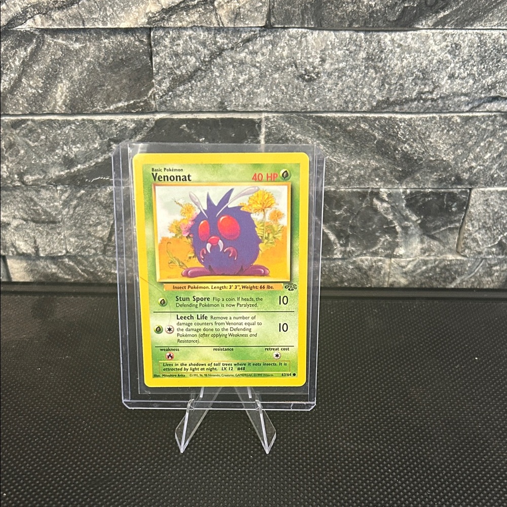 Pokemon 63/64 Venonat 1999 Vintage from Jungle Set Mint/Near Mint‎